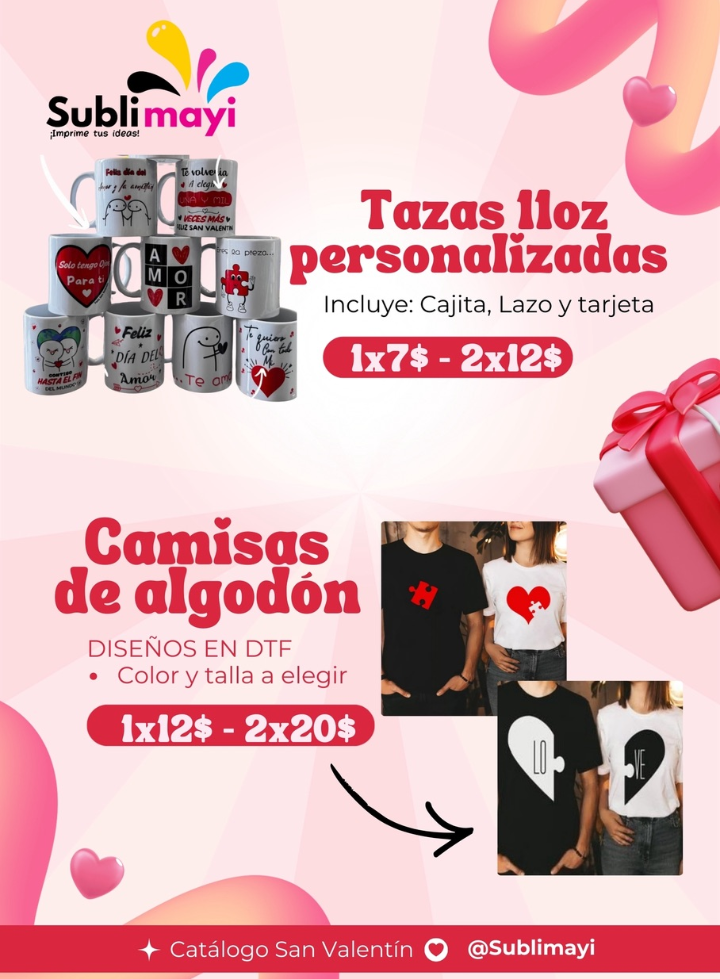 Tazas 11oz y Camisas de Algodón